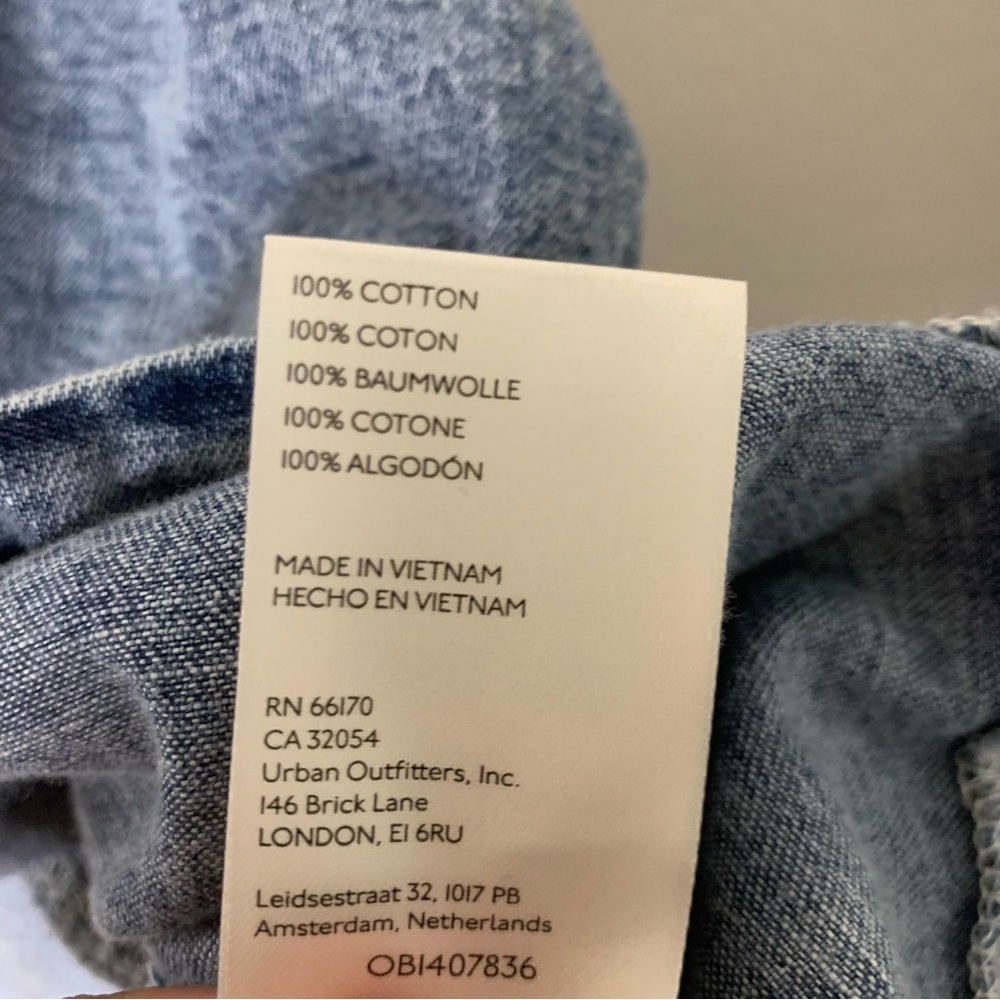 We the free Womens Blue Denim Hannah Long Sleeve Mini Dress L - Picture 9 of 10